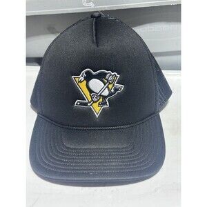 Pittsburgh Penguins ‘47 Brand Black Mesh Trucker SnapBack Hat Cap